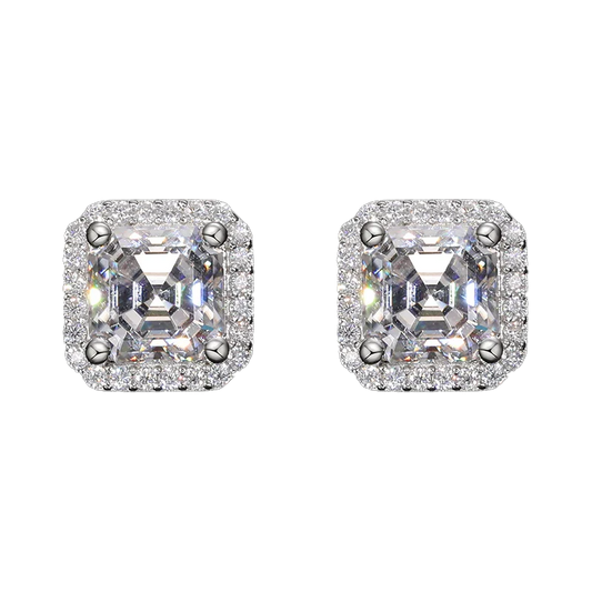Orecchini "Angel Square" Argento 925 & VVS Moissanite