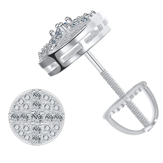 Orecchini "Circle Cross" Argento 925 & VVS Moissanite