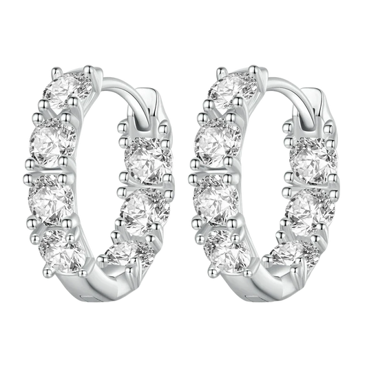 Orecchini "Fila Singola" Argento 925 & VVS Moissanite / Zirconi
