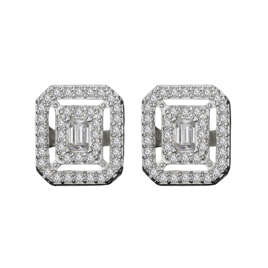 Orecchini “Rectangle Baguette” Argento 925 & VVS Moissanite