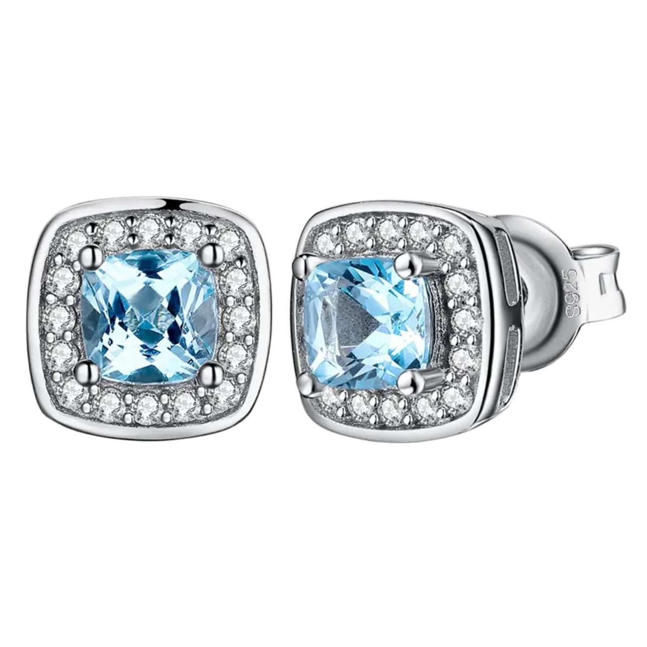 Orecchini “Sky Blue” Argento 925 & VVS Moissanite