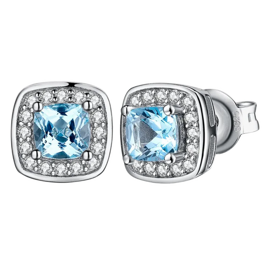 Orecchini “Sky Blue” Argento 925 & VVS Moissanite