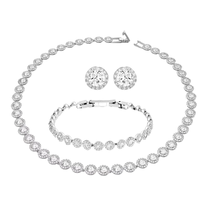 Set "Angel" Collana + Bracciale + Orecchini Acciaio Inossidabile