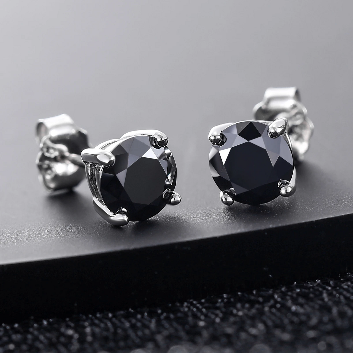 Orecchini Punto Luce Dark Argento 925 & VVS Moissanite