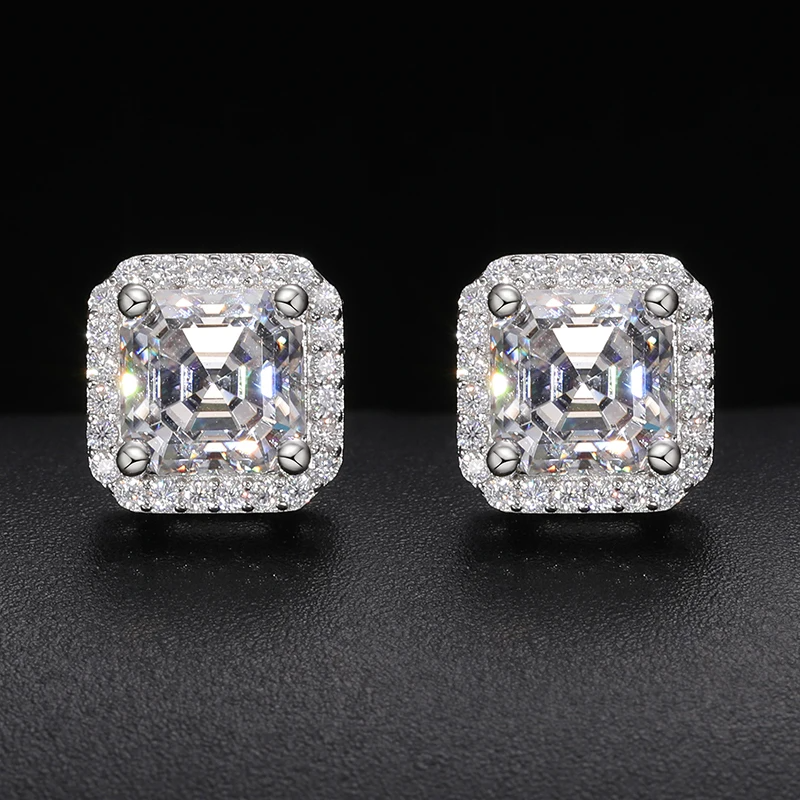 Orecchini "Angel Square" Argento 925 & VVS Moissanite