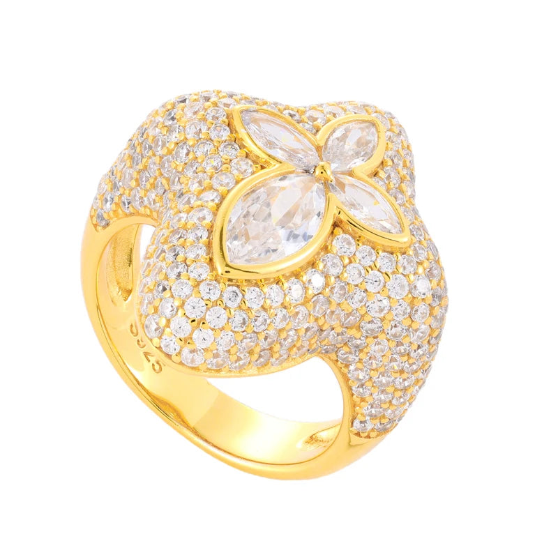Anello “Marquise Drop Cross” Argento 925 & VVS Moissanite