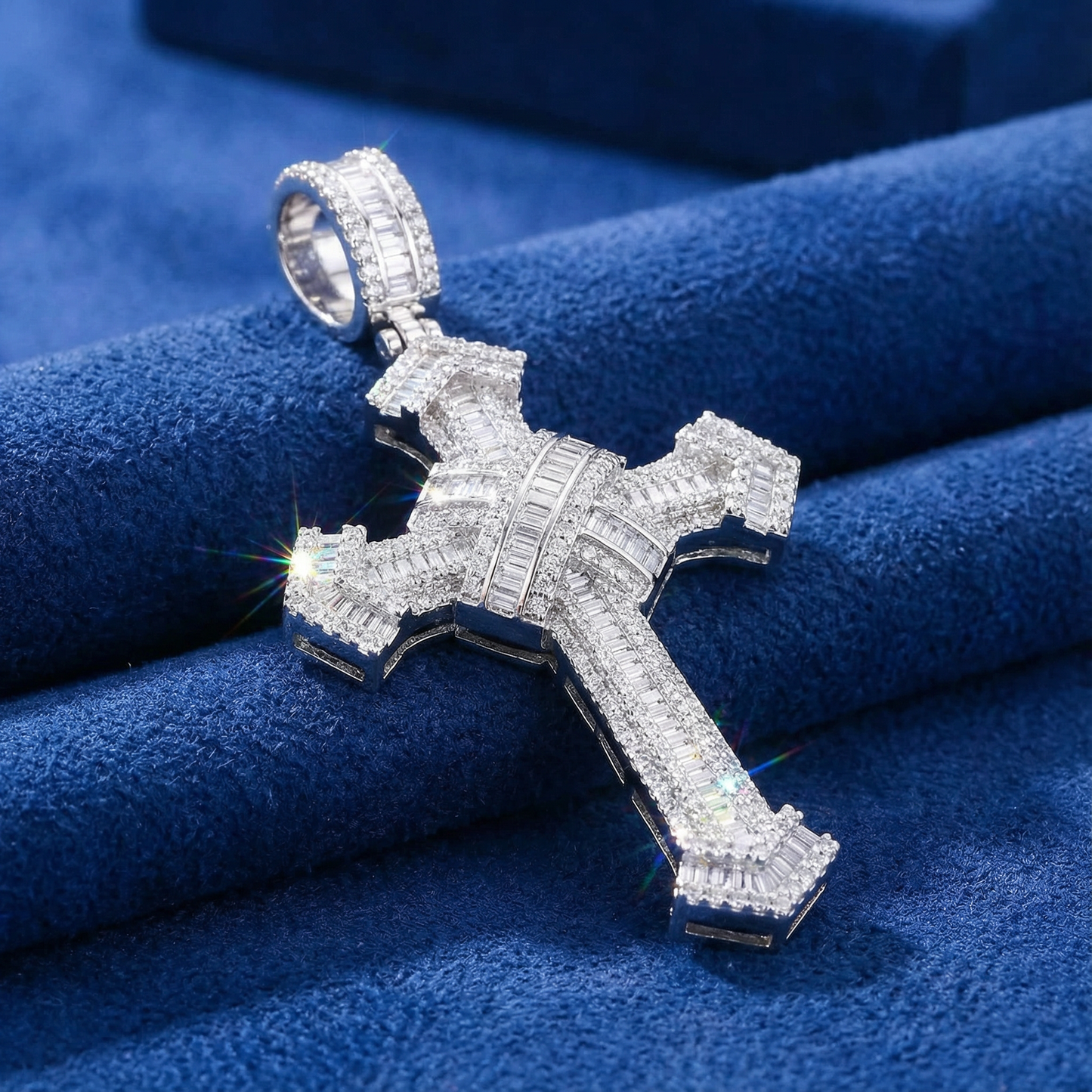 Ciondolo "Baguette Cross" Argento 925 & Zirconi