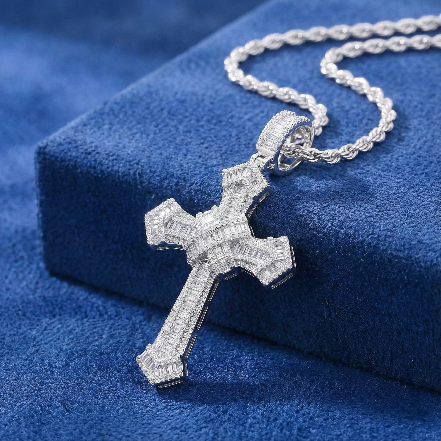 Ciondolo "Baguette Cross" Argento 925 & Zirconi