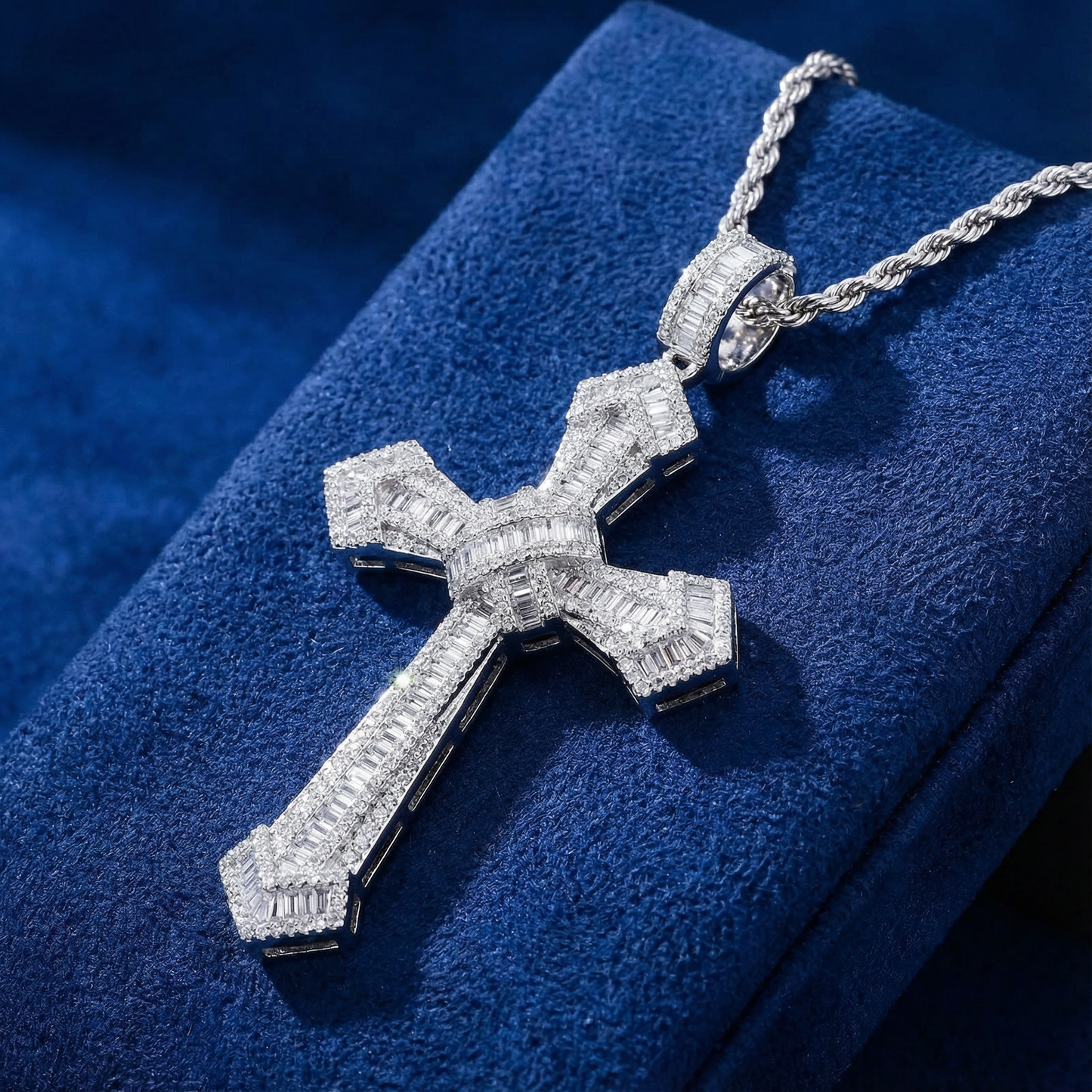 Ciondolo "Baguette Cross" Argento 925 & Zirconi