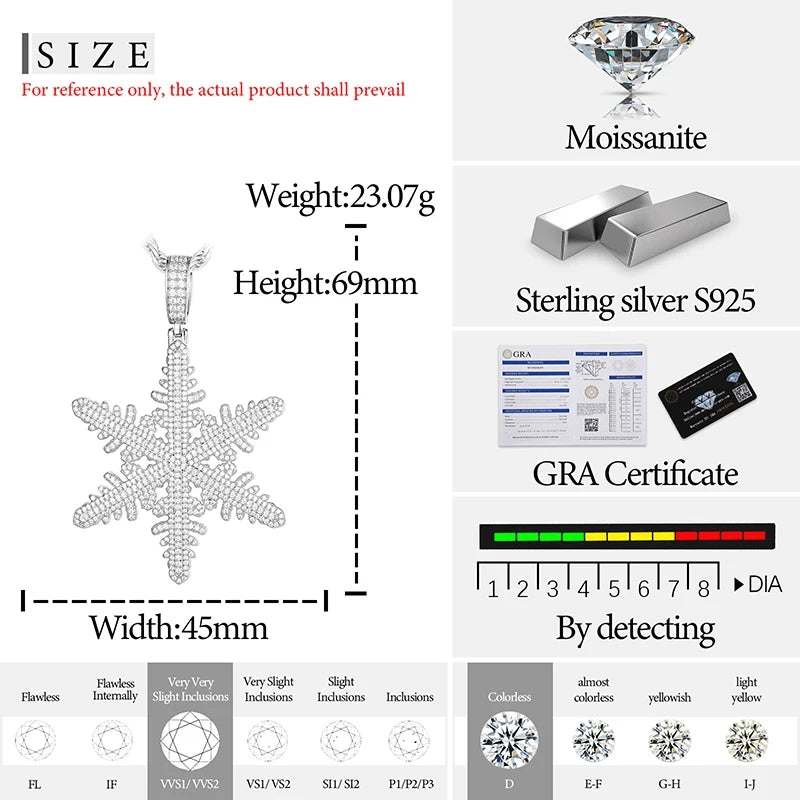 Ciondolo “Snowflake” Argento 925 & VVS Moissanite