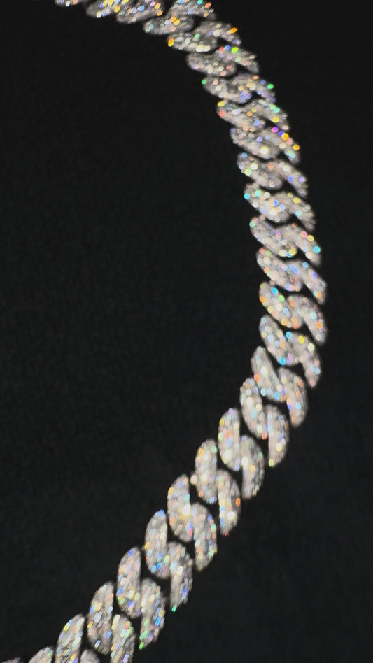 Collana "Supreme Cuban" 18mm Argento 925 & VVS Moissanite