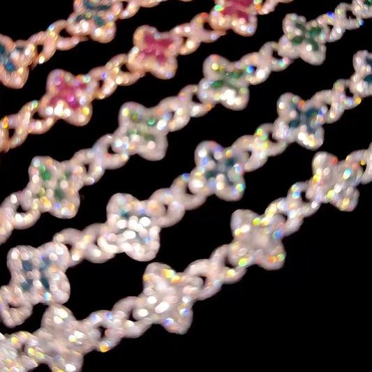 Bracciale "Colors Infinity Clover" 13mm Argento 925 & VVS Moissanite