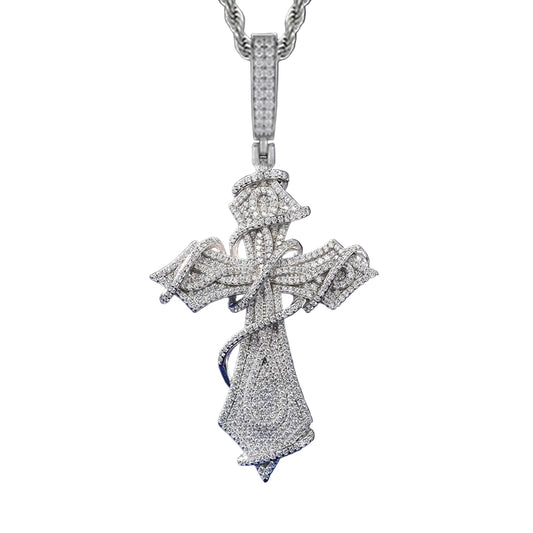 Ciondolo "Wrapped Cross" Argento 925 & VVS Moissanite