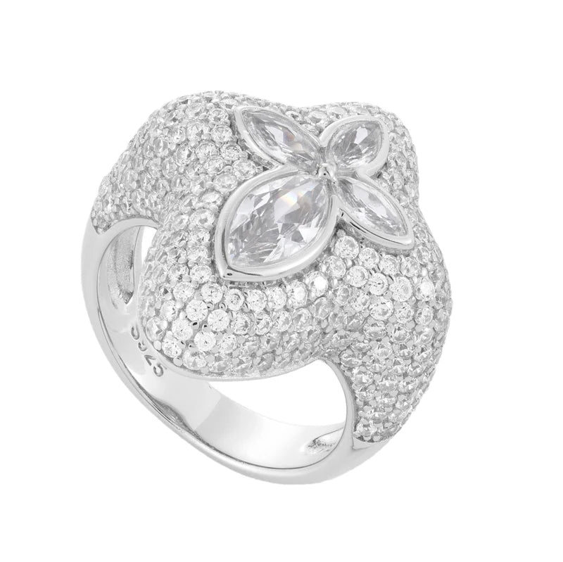 Anello “Marquise Drop Cross” Argento 925 & VVS Moissanite